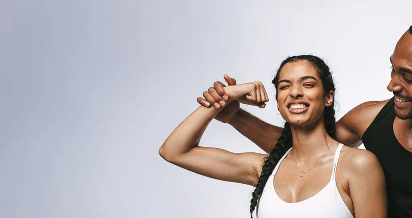Beauty model applying skincare